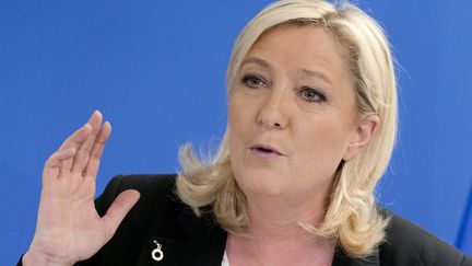 La pr&eacute;sidente du Front national, Marine Le Pen, le 22 mars 2015, &agrave; Nanterre (Hauts-de-Seine). (KENZO TRIBOUILLARD / AFP)