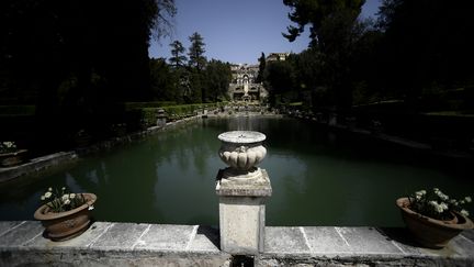 La fontaine de Neptune à la Villa d'Este de Tivoli en pleine période de fermeture à cause du Covid-19 le 19 avril 2020.&nbsp; (FILIPPO MONTEFORTE / S FORNASIER)