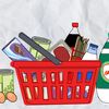 Une partie des produits du panier franceinfo et France Bleu en partenariat avec NielsenIQ (Illustration). (STEPHANIE BERLU / FRANCEINFO / RADIO FRANCE)