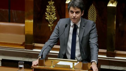 Gabriel Attal photographié à l'Assemblée nationale, le 5 février 2024. (THOMAS SAMSON / AFP)