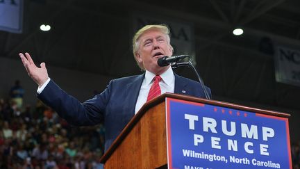 Donald Trump, le 9 août 2016 à&nbsp;Wilmington (Caroline du Nord) . (SARA D. DAVIS / GETTY IMAGES NORTH AMERICA / AFP)