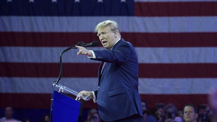 Former US President Donald Trump on February 24, 2024 during the Conservative Political Action Conference (CPAC) in the state of Maryland (United States).  (LENIN NOLLY / NURPHOTO / AFP)