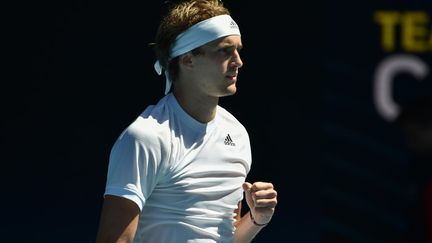 L'Allemand Alexander Zverev après la victoire de son premier match à l'ATP Cup en Australie (PAUL CROCK / AFP)