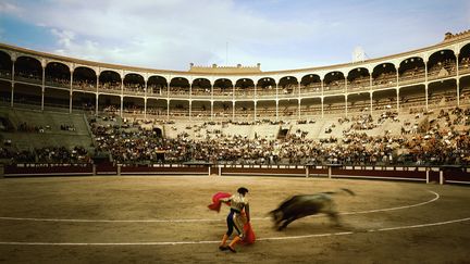 Madrid. Un matador face à un taureau. Le débat sur la corrida oppose détracteurs et défenseurs en France ce weekend, et une proposition de loi pour interdire cette pratique va être soumise à l'Assemblée nationale le 24 novembre. (Illustration) (ERIC O'CONNELL / THE IMAGE BANK RF / GETTY IMAGES)