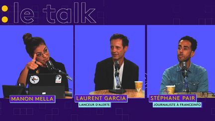 Laurent Garcia, cadre de santé en Ehpad, et Stéphane Pair, journaliste à franceinfo, invités du Talk du 27 septembre 2022. (CAPTURE D'ÉCRAN TWITCH)