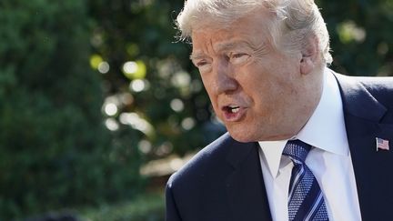 Le président américain, Donald Trump, s'exprime dans les jardins de la Maison Blanche, à Washington DC, le 25 mai 2018. (MANDEL NGAN / AFP)