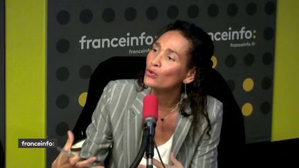 Frédérique Bedos est&nbsp;journaliste et fondatrice de l’ONG d’information Le Projet Imagine. Elle était l'invité des Informés de franceinfo le 5 janvier 2019. (FRANCEINFO / RADIOFRANCE)