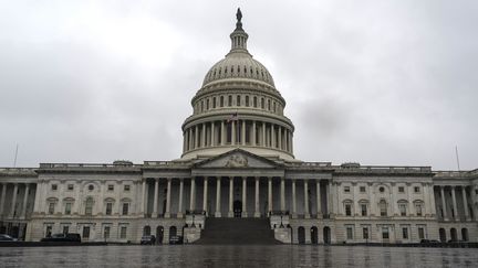 Le Capitole, à Washington, qui abrite le Congrès américain, le 25 mars 2020. (ALEX EDELMAN / AFP)