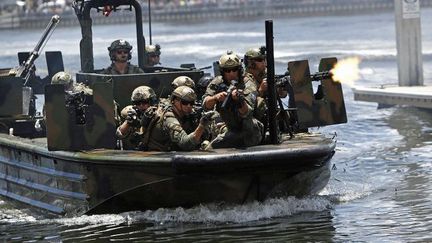 Commando des forces spéciales américaines lors d'un exercice à Tampa (Floride) le 23 mai 2018. (BRIAN BLANCO / GETTY IMAGES NORTH AMERICA / AFP)