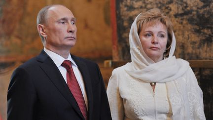 Le pr&eacute;sident russe Vladimir Poutine et sa femme Lioudmila, le 7 mai 2012. (ALEXEI NIKOLSKY / RIA-NOVOSTI)