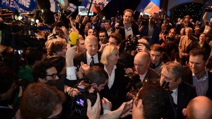 Marine Le Pen, hier soir, à Paris (PHILIPPE DESMAZES / AFP)