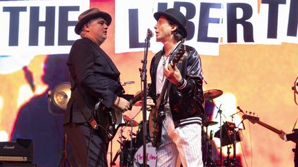 The Libertines en concert au Castlefiel Bowl, en Angleterre, le 1er juillet 2022.&nbsp; (MIKE GRAY / AVALON / MAXPPP)