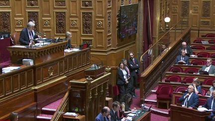 Les parlementaires ont tranché, lundi 1er août, au Sénat. Il n’y aura pas de taxe sur les super-profits des grands groupes. (FRANCE 3)