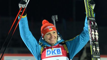 Olena Pidhrushna (Ukraine) vainqueur du sprint aux championnats du monde (MICHAL CIZEK / AFP)