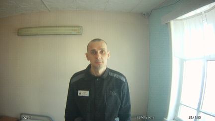 Une photo diffusée le 9 août 2018 par le Haut commissariat russe aux droits de l'homme montre le&nbsp;réalisateur ukrainien Oleg Sentsov dans une prison en Iamalie, dans le nord de la Russie. (AFP)