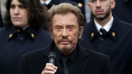 Johnny chante "Un dimanche de janvier" place de la République
 (YOAN VALAT / POOL / AFP)