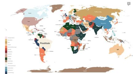 Une carte des requêtes les plus fréquentes sur Google selon les pays par Fixr. (Fixr)