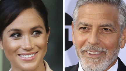 Meghan Markle et George Clooney. L'acteur américain déplore que la presse "poursuive et calomnie" la duchesse de Sussex et ex-actrice
 (Willy Sanjuan / AP / SIPA)