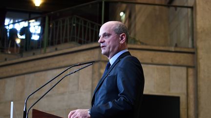 Le ministre de l'Education nationale, Jean-Michel Blanquer, lors du lancement du Grenelle de l'éducation, à Paris, le 22 octobre 2020. (ALAIN JOCARD / AFP)