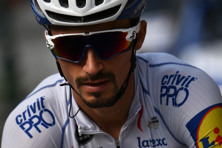 Le Français et leader de la formation Deceuninck, Julian Alaphilippe (MARCO BERTORELLO / AFP)