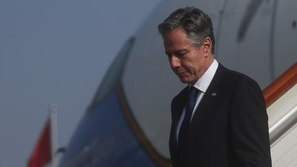 Le secrétaire d'Etat américain Antony Blinken à son arrivée à Pékin, en Chine, le 18 juin 2023. (LEAH MILLIS / AFP)