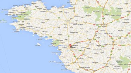 &nbsp;Le tireur pr&eacute;sum&eacute; s'est donn&eacute; la mort au nord de Nantes (Loire-Atlantique), mardi matin. (FRANCETV INFO / GOOGLE MAPS)