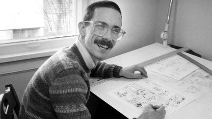 L'Américain Bill Watterson , le père de la BD Calvin et Hobbes reçoit le Grand Prix d'Angoulème 2014. Photo prise en 1986.
 (C.H. PETE COPELAND/AP/SIPA)