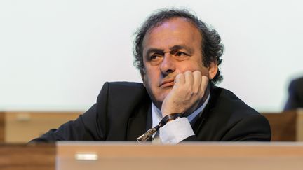 Michel Platini lors du 64e congr&egrave;s de la Fifa, le 11 juin 2014, &agrave; Sao Paulo (Br&eacute;sil). (FABRICE COFFRINI / AFP)