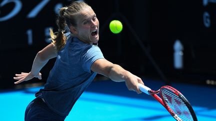 La Française Fiona Ferro durant un match du Yarra Valley Classic contre Shelby Rogers, le 31 janvier 2021 (WILLIAM WEST / AFP)