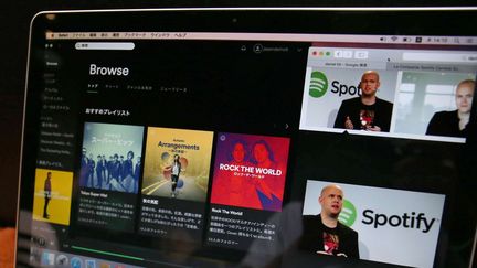 Le suédois Spotify est leader mondial du marché de l'écoute en ligne, avec plus de 140 millions d'utilisateurs et 50 millions d'abonnés.
 (Mitsuru Tamura/AP/SIPA)