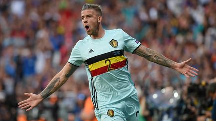 La joie du buteur belge Toby Alderweireld face à la Hongrie, le 26 juin 2016 à Toulouse. (REMY GABALDA / AFP)