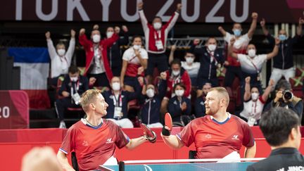 Stéphane Molliens et Fabien Lamirault ont remporté l'or, à Tokyo, vendredi 3 septembre.&nbsp; (G.MIRAND / CPSF)