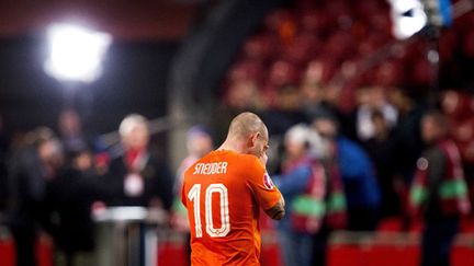 &nbsp; (Les pleurs de Sneijder après l'élimination des Pays-Bas. © Maxppp)