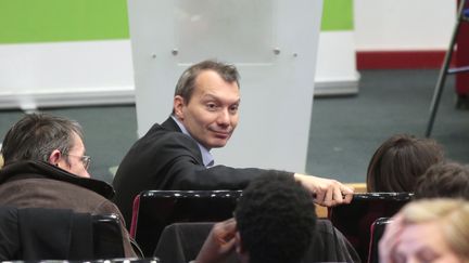 David Cormand, secrétaire national d'Europe Ecologie-Les Verts (EELV) lors d'une réunion du parti à Paris le 9 avril 2016. (JACQUES DEMARTHON / AFP)