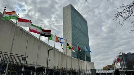 Le siège de l'Organisation des nations unies (ONU), à New York (Etats-Unis), le 4 mars 2024. (DANIEL SLIM / AFP)