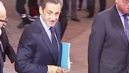 Nicolas Sarkozy au sommet de l'UE, à Bruxelles, le 29 octobre 2009 (© France 2)