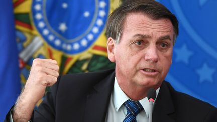 Le président brésilien Jair Bolsonaro lors d'une conférence de presse à Brasilia le 5 février 2021 (EVARISTO SA / AFP)