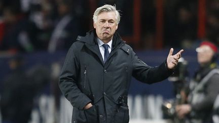 Carlo Ancelotti, entraîneur déçu du PSG (KENZO TRIBOUILLARD / AFP)