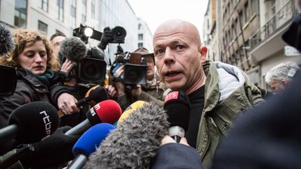 L'avocat de Salah Abdeslam, Sven Mary, le 19 mars 2016 à Bruxelles (Belgique). (Aurore Belot / Belga / AFP)