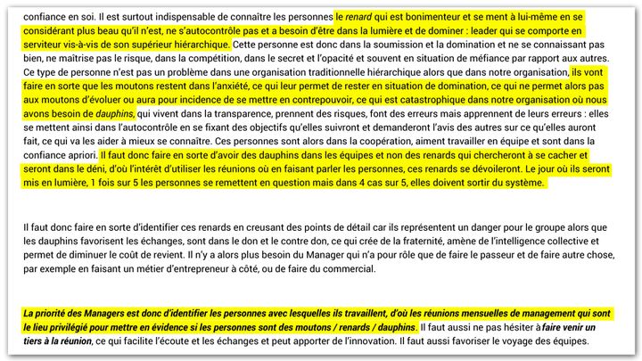 Compte rendu de reunion de managers du groupe Herve. (Cellule investigation Radio France)