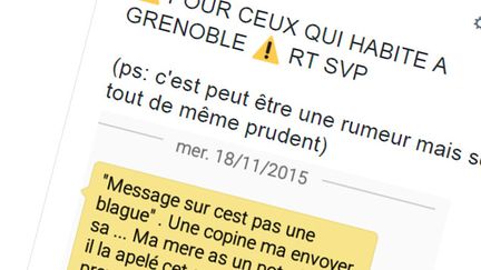 &nbsp; (De faux messages alarmistes un peu partout en France © Capture d'écran Twitter)