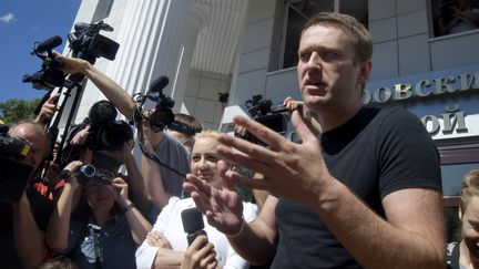 Alexe&iuml; Navalny &agrave; Kirov, en Russie, le 19 juillet 2013. (SERGEI BROVKO / AFP)