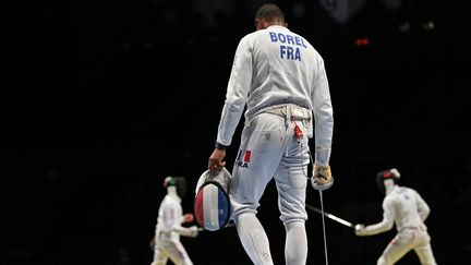 Yannick Borel et l'équipe masculine d'épée ont été éliminés dès les quarts de finale aux Jeux olympiques de Tokyo le 30 juillet 2021. (FABRICE COFFRINI / AFP)