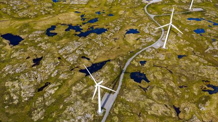 Des éoliennes dans la toundra arctique en Norvège sur l'Ile de Smola. (Illustration) (ANTON PETRUS / MOMENT RF / GETTY IMAGES)