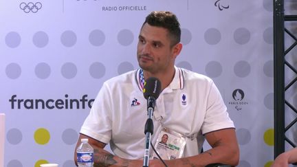 Le nageur français Florent Manaudou sur franceinfo le lundi 5 août 2024. (FRANCEINFO / RADIO FRANCE)