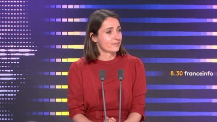 Sophie Binet, secrétaire générale de la CGT, était vendredi 12 mai l’invitée du 8h30 franceinfo. (FRANCEINFO / RADIOFRANCE)