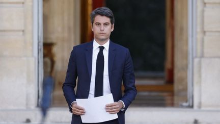 Prime Minister Gabriel Attal at the Elysée Palace in Paris on July 7, 2024. (LUDOVIC MARIN / AFP)