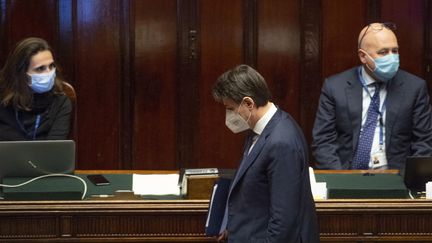 Le président du Conseil italien, Giueseppe Conte, le 21 avril 2020 à Rome. (ANSA / AFP)