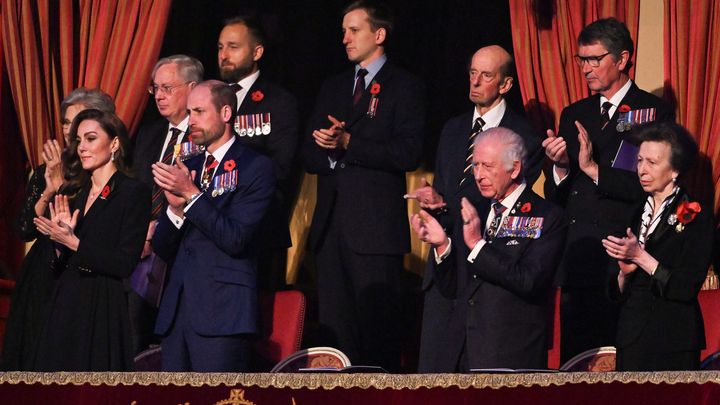 La famille royale britannique au concert commémoratif du Festival du souvenir, au Royal Albert Hall à Londres, le 9 novembre 2024. (CHRIS J. RATCLIFFE / AVALON / MAXPPP)