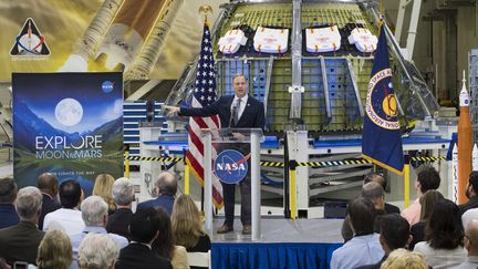 Jim Bridenstine, l'administrateur de&nbsp;la Nasa, au&nbsp;Kennedy Space Center, en Floride (Etats-Unis), le 11 mars 2019. (AUBREY GEMIGNANI / NASA)